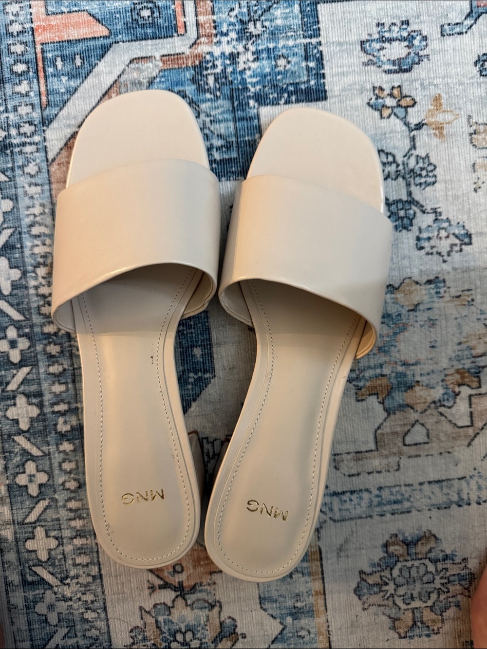 Mango Cream Leather Slide Mules
